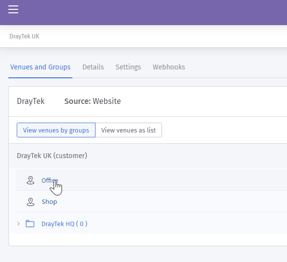 a screenshot of Purplw wifi group page